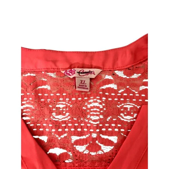 Candies Women's Peach Lightweight Long Sleeve Top - Picture 4 of 8